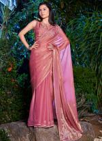 Sattin Silk Pink Wedding Wear Hand Work Saree